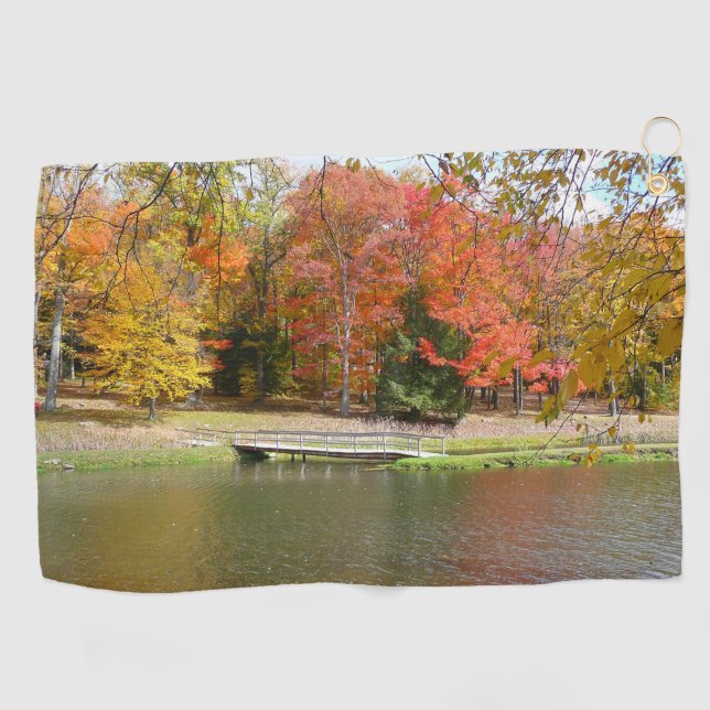 Serviette De Golf Sept sources Pont d'automne III Paysage d'automne (Horizontal)