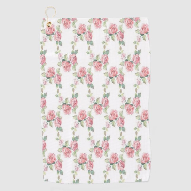 Serviette De Golf Shabby Chic Rose Floral (Devant)