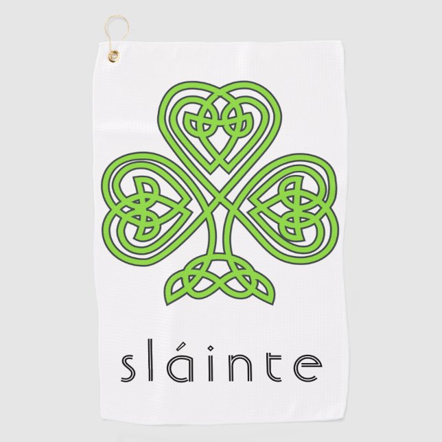Serviette De Golf Shamrock celte Sainte Vert Saint Patrick (Devant)