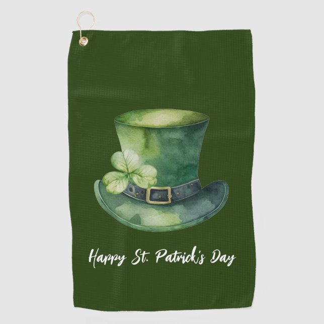 Serviette de golf Shamrock de la Saint-Patrick (Devant)