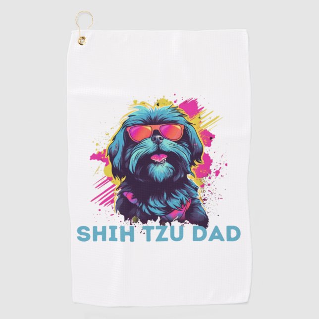 Serviette De Golf Shih Tzu Papa (Devant)