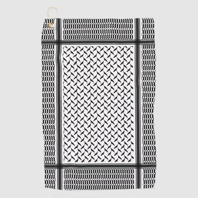 Serviette De Golf Sigle en noir et blanc de Joranian (Devant)