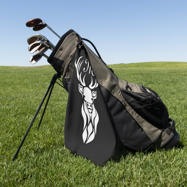 Serviette De Golf Silhouette blanche de la tige de neige de la tribu (Vert)
