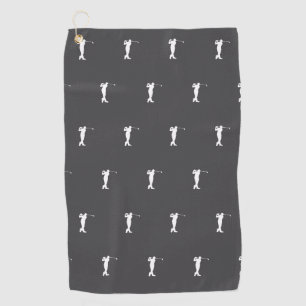 Serviette De Golf Silhouette de Golfeur White Sports