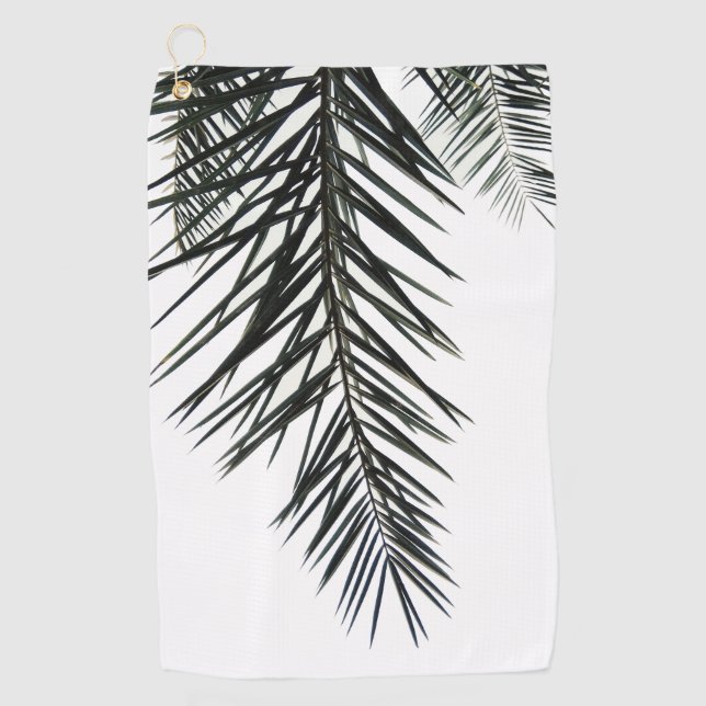 Serviette De Golf Silhouette feuille de palme (Devant)