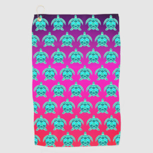 Serviette De Golf Simple jolie bleu vert turquoise turquoise tortue