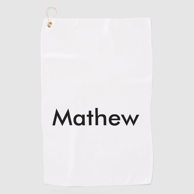 Serviette De Golf simple lettre initiale monogramme ajouter votre no (Devant)