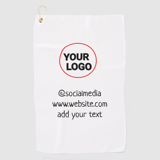 Serviette De Golf simple personnalisé minimal ajouter votre logo adr (Devant)