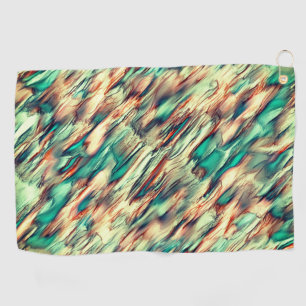 Serviette De Golf Simulation rocheuse ou stalagmite en vert à sépia