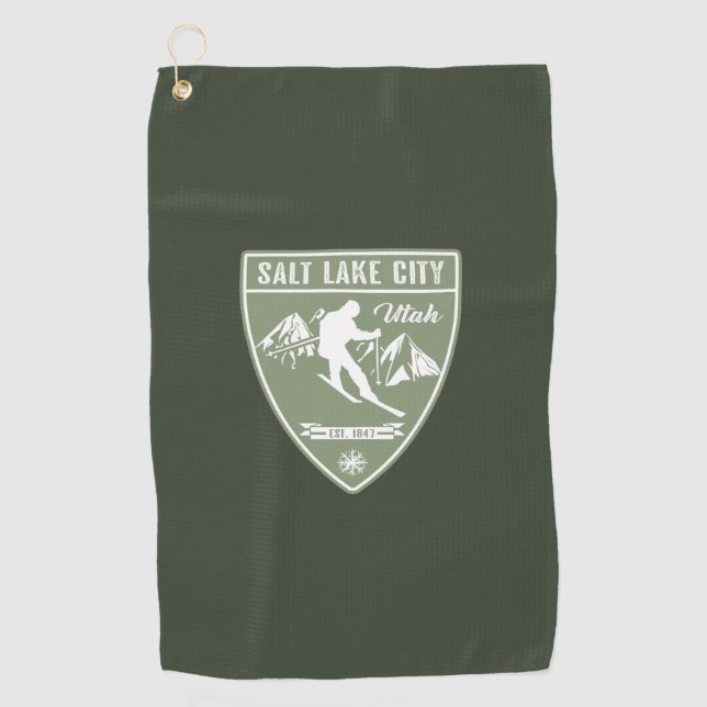 Serviette De Golf Ski Salt Lake City Utah (Devant)
