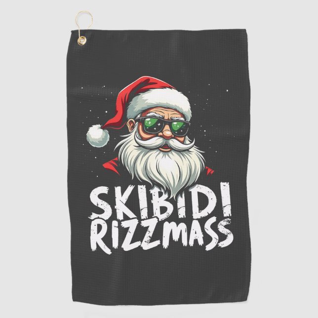 Serviette De Golf Skibidi Rizzmas Funny Gen Alpha Slang Noël (Devant)