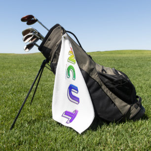 Serviette De Golf SlipperyJoe non coupé vibrant vivant néon arc-en-c
