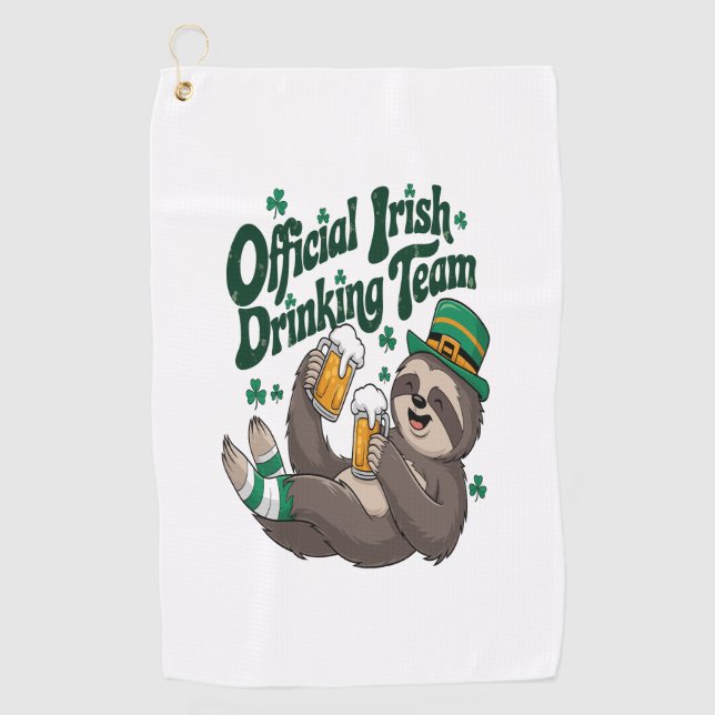 Serviette De Golf Sloth Irish Drinking St Patrick's Day (Devant)
