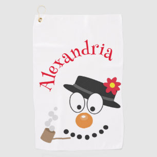 Serviette De Golf Snowman Funny Visage mignonne nouveauté Noël