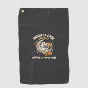 Serviette De Golf Soirée de lecture hantée d'Halloween