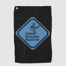 Solo Musicien Acoustique Golf Serviette Bleu