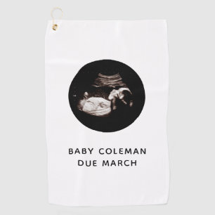 Serviette De Golf Sonogramme de Faire-part de grossesse