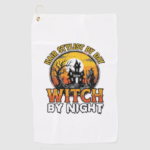 Serviette De Golf Sorcière Coiffeuse De Nuit Vintage Halloween Desi