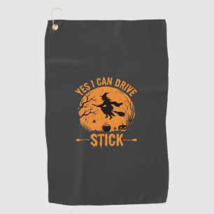 Serviette De Golf Sorcière d'Halloween Drive Stick Graphique_1