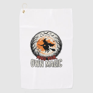 Serviette De Golf Sorcière d'Halloween possède un design de chemise