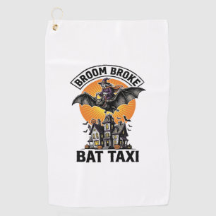 Serviette De Golf Sorcière drôle Halloween Balai Cassé Chauve-souris