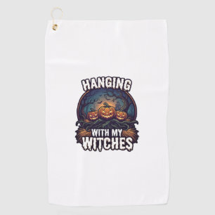 Serviette De Golf Sorcières suspendues Citrouilles Halloween Forêt e
