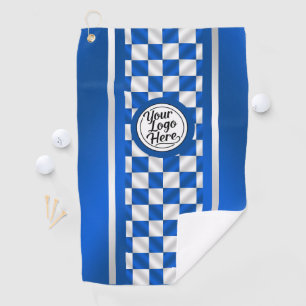 Serviette de golf sportive en bleu royal avec logo