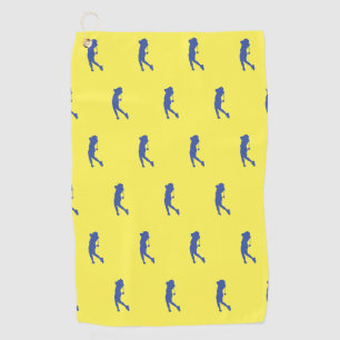 Serviette De Golf Sports Femme Blue Golfer Silhouette Golf Serviette