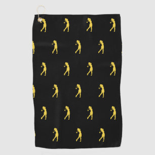 Serviette De Golf Sports Femme Gold Golfer Silhouette Golf Serviette