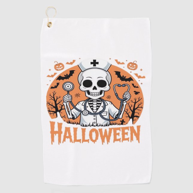 Serviette De Golf Squelette de l'infirmière d'Halloween Essential T- (Devant)