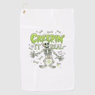 Serviette De Golf Squelette de véritable araignée d'Halloween de cré