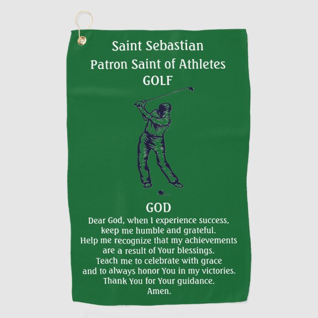 Serviette De Golf St. Sebastian Patron St. d'Athlètes Golf Catholiqu (Devant)