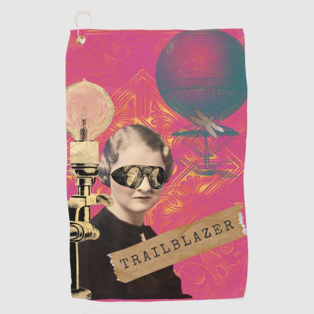 Serviette De Golf Steampunk Femme Trailblazer Pop Art (Devant)