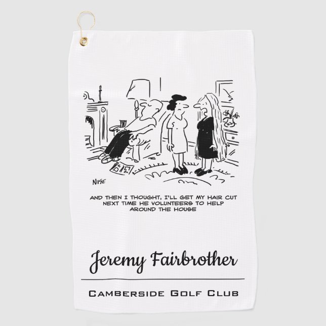 Serviette De Golf Style cheveux longs en raison de l'absence de coup (Devant)
