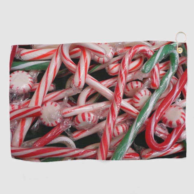Serviette De Golf Sucres de canne et menthe de Noël (Horizontal)
