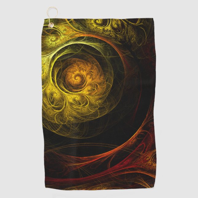 Serviette De Golf Sunrise Floral Red Abstrait Art (Devant)