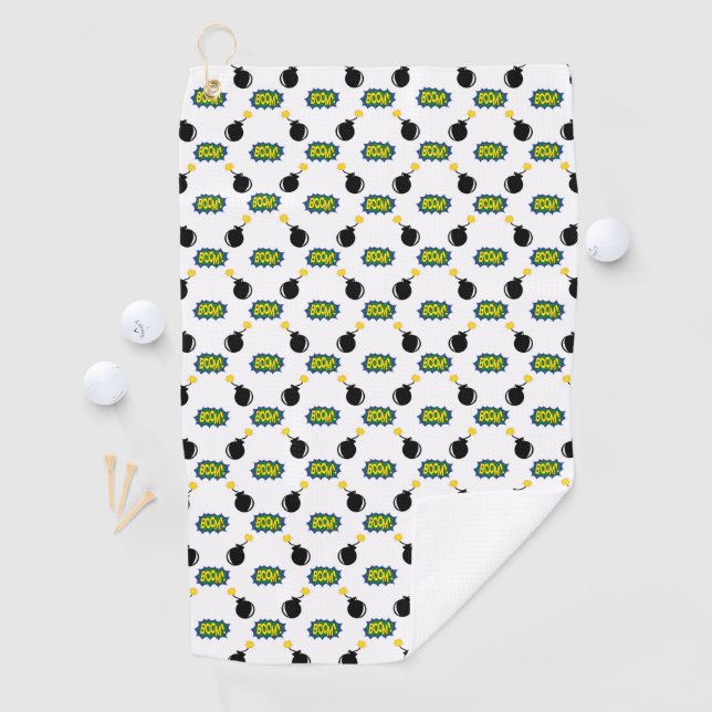 Serviette De Golf Superherbe BOOM Bombes Thème sportif Amusement (En situation)