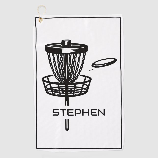 Serviette de golf sur disque personnalisée (Devant)