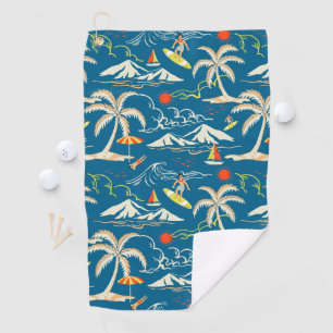 Serviette De Golf Surf tropical île motif à thème