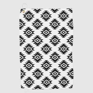 Serviette De Golf Symbole BW Aztec sur Motif blanc