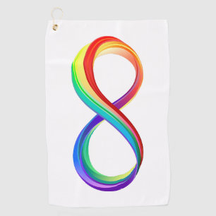 Serviette De Golf Symbole de l'infini arc-en-ciel stratifié