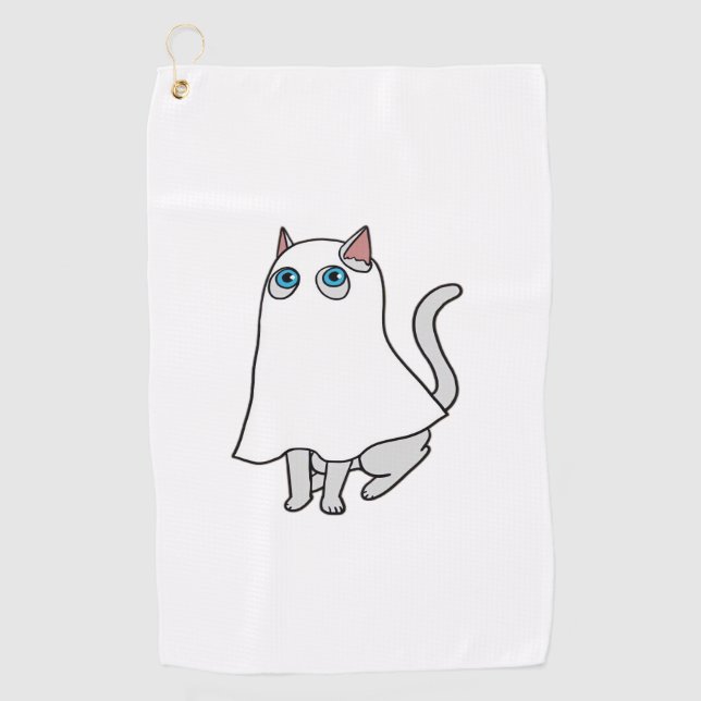 Serviette De Golf T-Shirt classique de chat fantôme_1 (Devant)