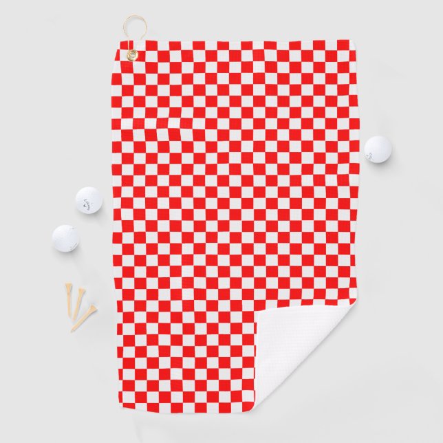 Serviette De Golf Tableau de bord classique rouge et blanc par STayl (En situation)