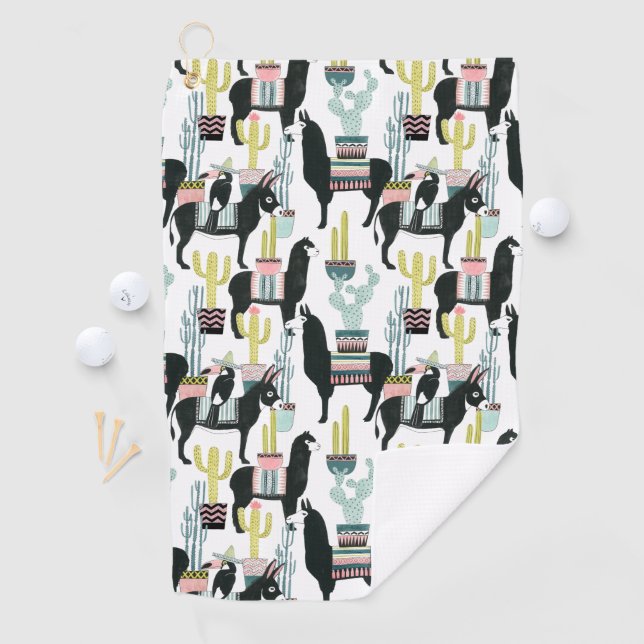 Serviette De Golf Taco à propos d'amour | Motif Llama & Donkey (En situation)