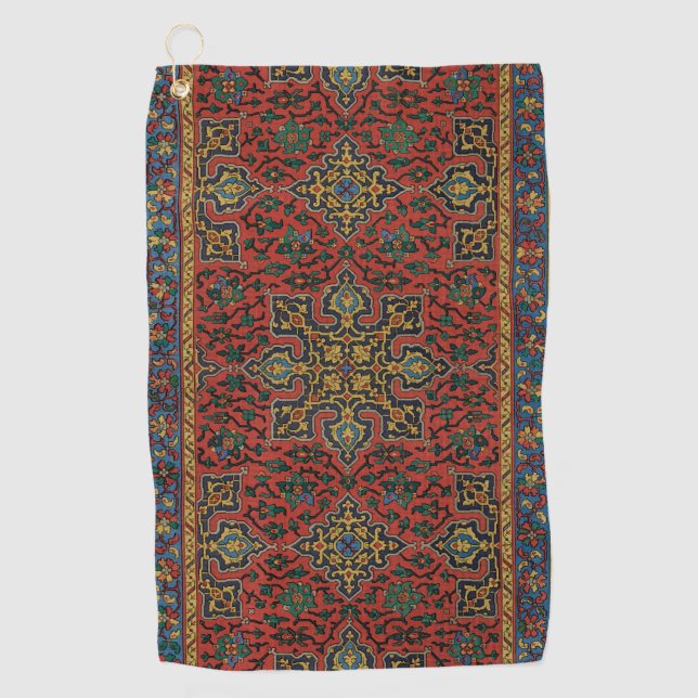 Serviette De Golf Tapis Perse Tapis Rouge Bleu classique (Devant)