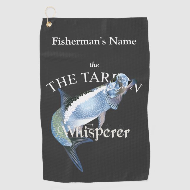 Serviette De Golf Tarpon personnalisé Whisperer Dark Fishing Towne (Devant)