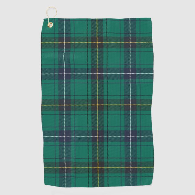 Serviette De Golf Tartan de chèque vert de Clan Henderson (Devant)