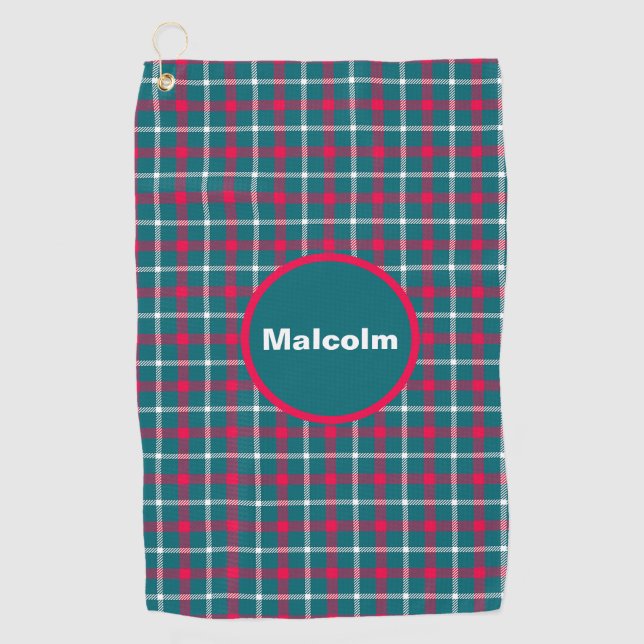 Serviette de golf Tartan personnalisée (Devant)