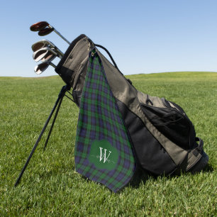 Serviette De Golf Tartan Plaid écossais noir classique Black Watch M