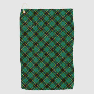 Serviette De Golf Tartan traditionnel noir vert style Motif plaid